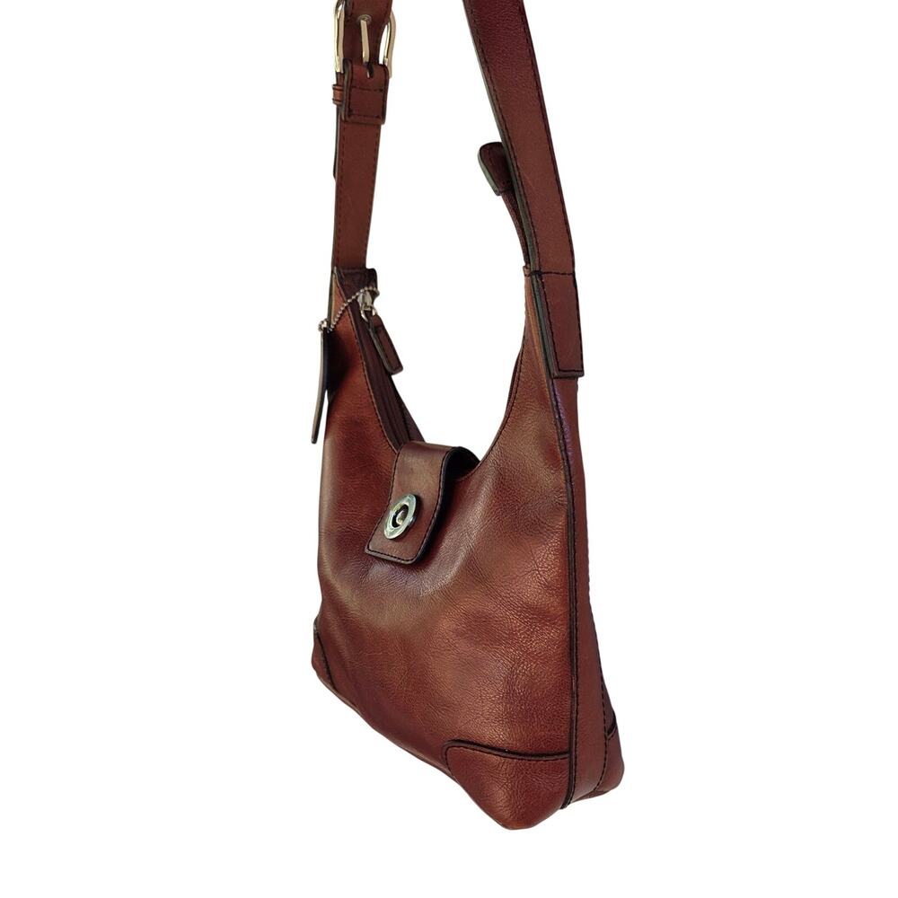 Pelle Studio Y2K Leather Coachella Festival Bag Cognac Brown Baguette Shoulder - Picture 5 of 12